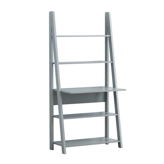 RIVA SCANDINAVIAN RETRO Ladder Bookcase Desk Shelving Shelf Unit Grey 5