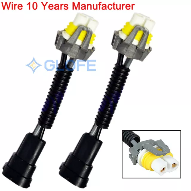 H11 Wire Extension S 2X Harness Fog Light Bulb Socket Replace Connector Plug OE