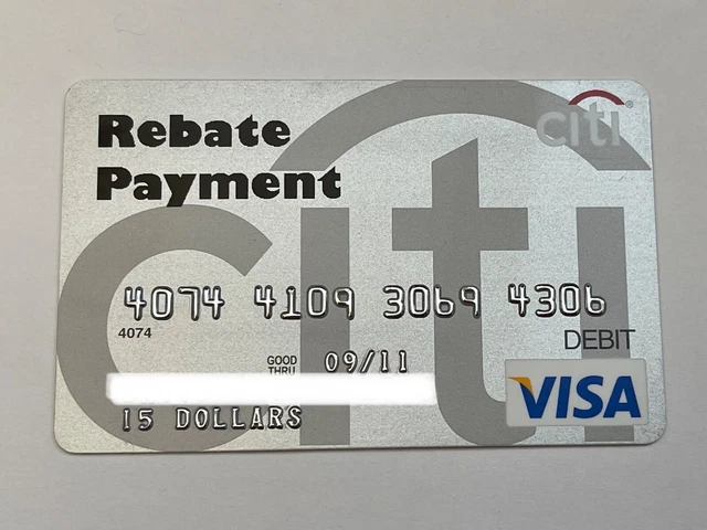 CITIBANK REBATE PAYMENT Visa Debit Card Expired September 2011 CITIBANK REBATE PAYMENT Visa Debit Card Expired September 2011