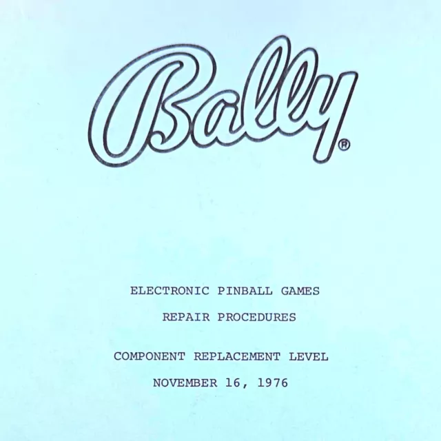 Bally Electronic Pinball Game Repair Machine Manual Schematics 513 ORIGINAL