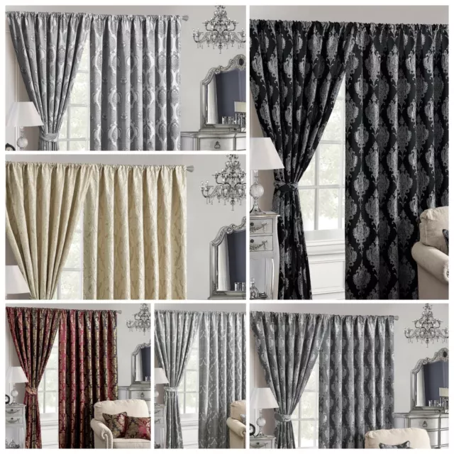Luxury Curtains Pencil Pleat Tape Top Bedroom Livingroom Curtains 90 x 90 108 66