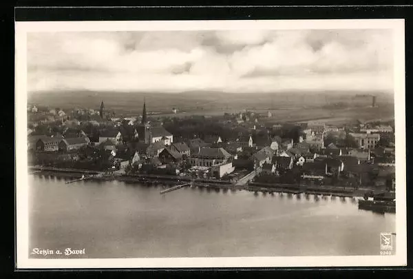 Ketzin an der Havel, Ortsansicht, Fliegeraufnahme, Ansichtskarte