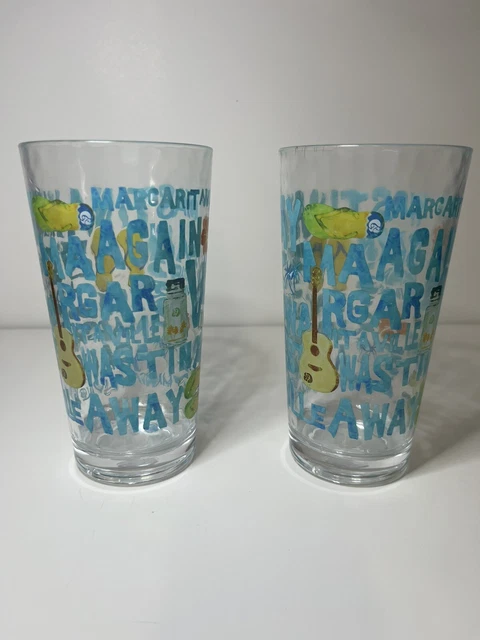 Margaritaville 2 Tumblers Cups Glasses Summer Beach 15oz set flip flops salt Margaritaville 2 Tumblers Cups Glasses Summer Beach 15oz set flip flops salt