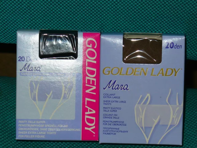 8 paia collant Tg XL GOLDEN LADY mod.MARA EXTRA LARGE 20 den conformato NERO