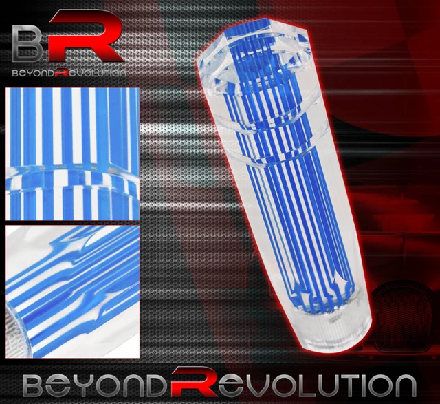 For Acura 6" M8 M10 M12 Adapter Kit Clear 3D Style Shift Knob M/T Kit Blue