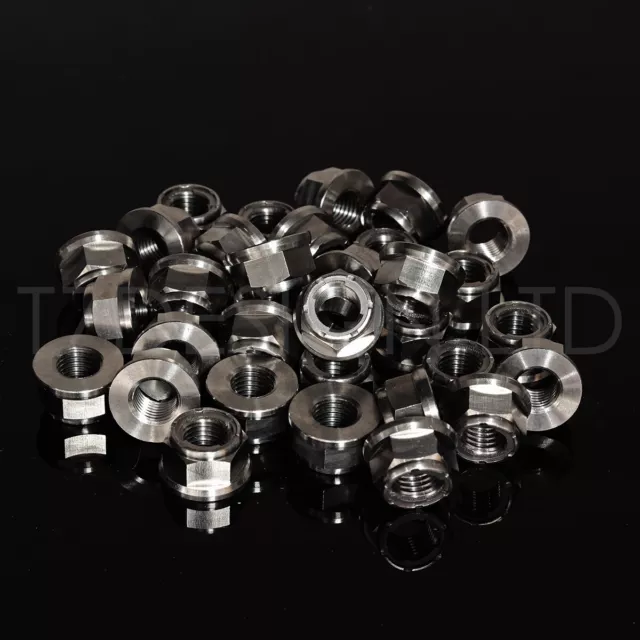 Metal Lock Nuts Race Ti Titanium Hex Head Flange Metal Locking Nut M5 M6 M8 M10