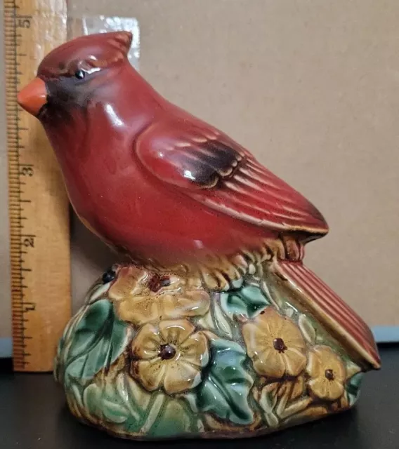 Vintage MUSICAL CARDINAL FIGURINE PLAYS CARDINAL BIRD SONG