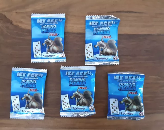 5 Stück ICE AGE 4 Real Domino Fieber Dominosteine ungeöffnet Neu in OVP *