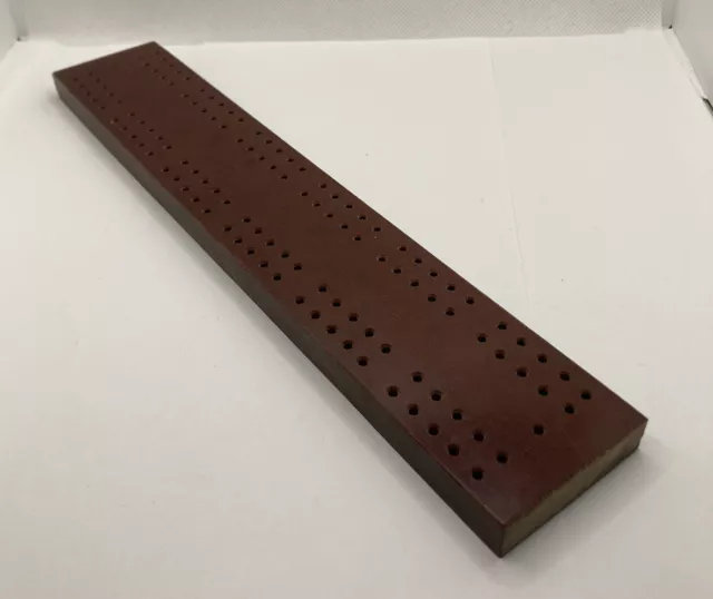 Vintage Dark Hard Wood Wooden Cribbage Scoring Board 10.75” / 27 cm Long