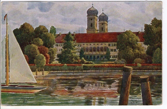 Carte Postale Ancienne Burgstädt 1922 - Hôtel Deutsches Haus (Künstlerkarte)