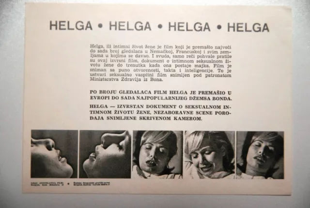 Helga German Erich Bender 1967 Sexy Ruth Gassmann Rare Exyugo Movie Program £1164 Picclick Uk