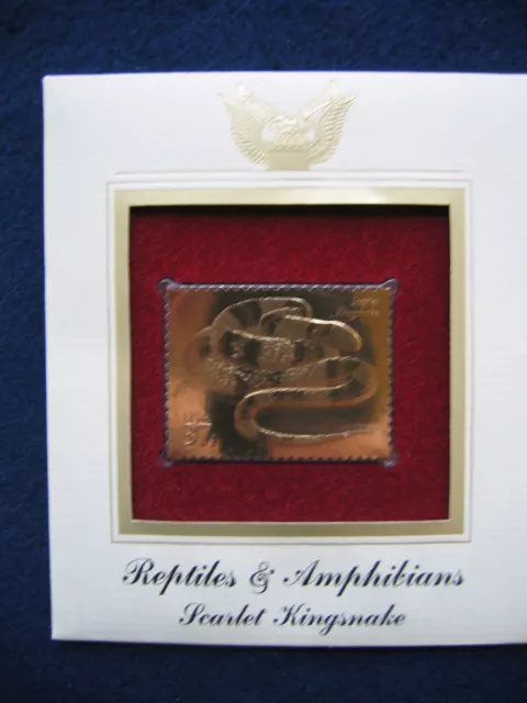 Reptiles Amphibians Scarlet Kingsnake snake replica Gold Golden Cover STAMP