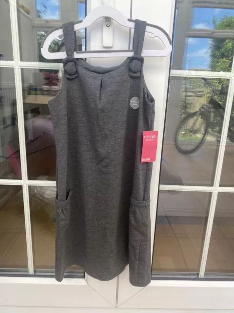 BRAND NEW GIRLS School Pinafore Dress in Grey Age 7 8 Asda George soft jersey 3.50 PicClick UK