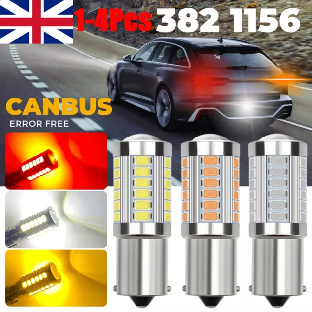 1/4x LED 1156 P21W 382 Car Reverse Light Bulbs Back Brake Stop Tail Light Canbus