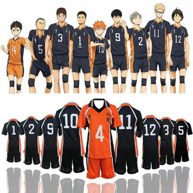 Haikyuu!! Karasuno Koukou volleyball team uniform t shirts pant set costume