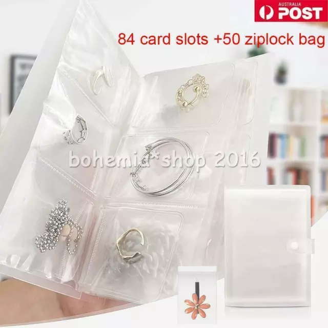 Transparent Jewelry Storage Book High Clear Travel Organizer Bag With Pockets OZ