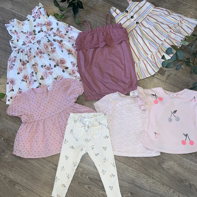 ZARA next h&m baby girl pink summer  bundle dress top romper 12-18