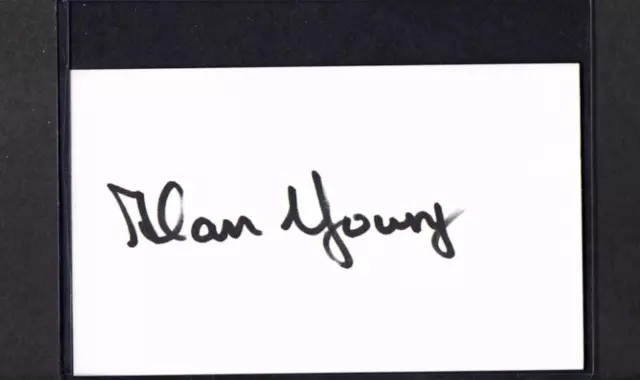 Index Card Signed Ip Auto Alan Young Acting Great, "Mr. Ed" & Scrooge Mcduck