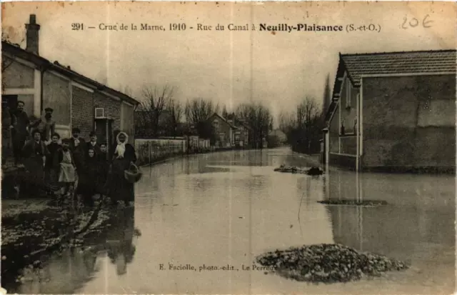 CPA AK NEUILLY-PLAISANCE Rue du Canal Crue de la Marne 1910 (569604)