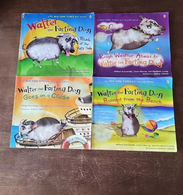 Set Of 4 - Walter The Farting Dog, William Kotzwinkle, Oversize SC Picture Books