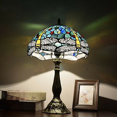 Tiffany Libellula Stile Fatto a Mano 12 cm Lampada da tavolo-Vetro Colorato multicolor 3