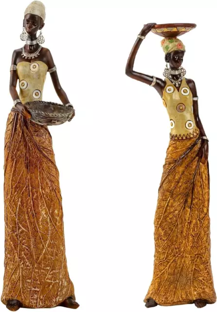 Große Afrikanische Massai Frauen Figuren Afrika 35-40 Cm (2 Stück)