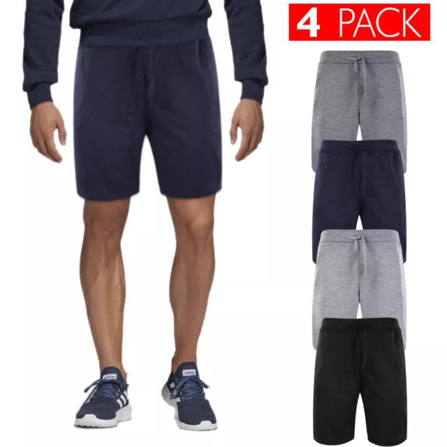 4 Pezzi Bermuda Uomo Cotone Pantaloncino Sportivo Corto Casual Tuta Sport VEQUE