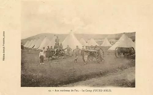 Cpa Africa Morocco Fez Le Camp D'oued Amlil
