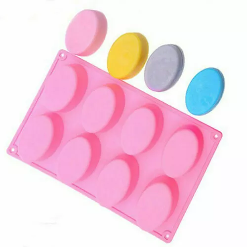 Oval Mould Shape Tray Soap Silicone Making Homemade 1DIY Chocolate Mold 8-Cavity