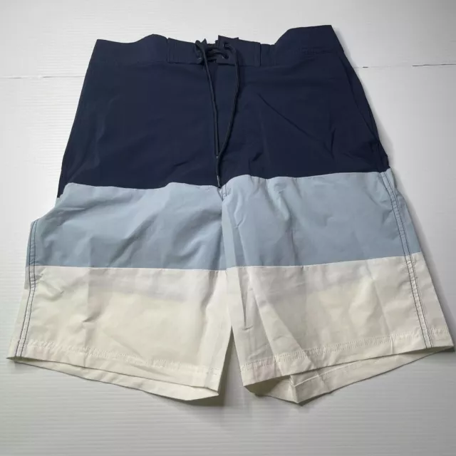 H&M Striped Casual Shorts Mens Size M Blue Beach Surf Swim Summer Style Fit