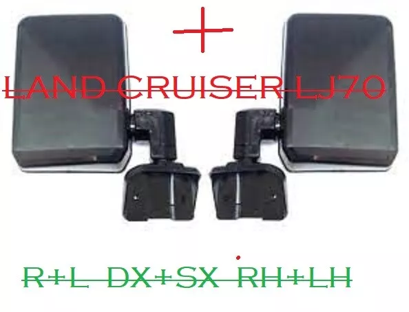 Par Dx / SX Espejos Retrovisores para Toyota Land Cruiser LJ70 1984 '90 Negros