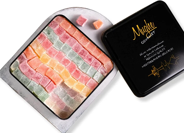 Turkish Delight Candy Elegant Gift Tin Box - 2.87Lb-1300G-110Pc - Halal, Vegan L
