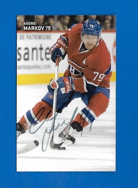 Andrei Markov  Autograph Nhl Postcard Montreal Canadiens