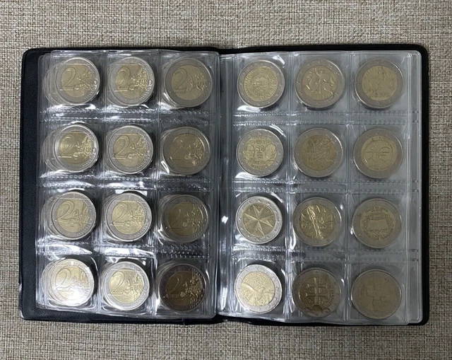 Lot of 48 2 euro coins. Power circulation. Travel Money/Collect