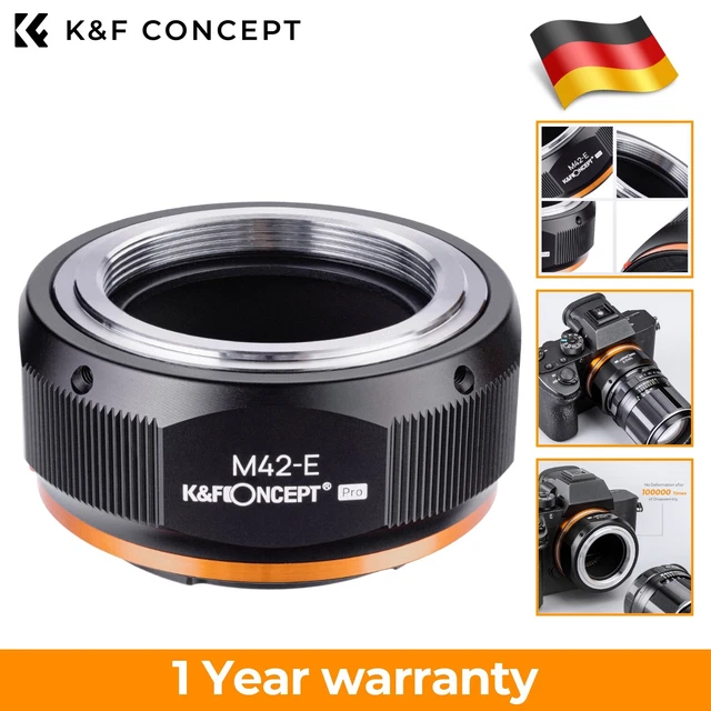 K&F Concept Adaptateur d'objectif de haute précision, M42-NEX IV PRO