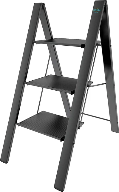 Sgabello Leonardo 3 gradini alluminio scaletta sgabello scala salvaspazio Rotex