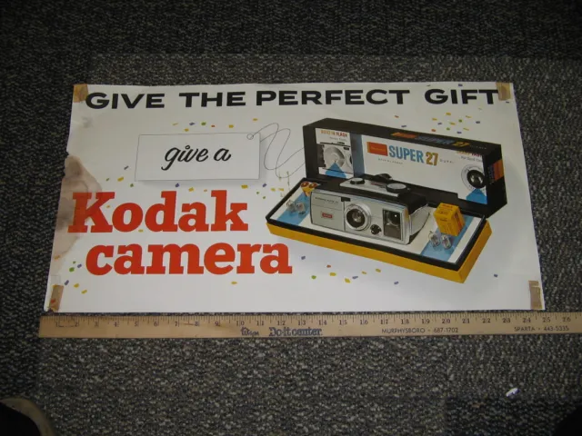 KODAK camera store display sign 1960s SUPER 27 camera poster #2