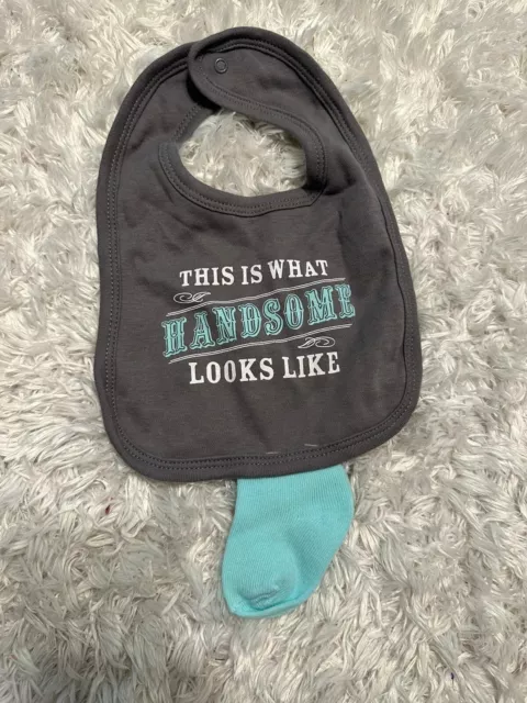 Little Treasure Baby Boy Bib with socks Snap Graphic one size
