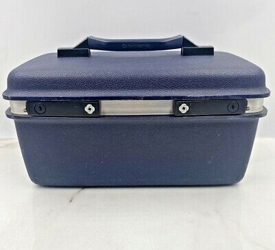 Vintage Samsonite Carrypak 11 Hard Train Case Luggage Blue Make Up Tray NO Key