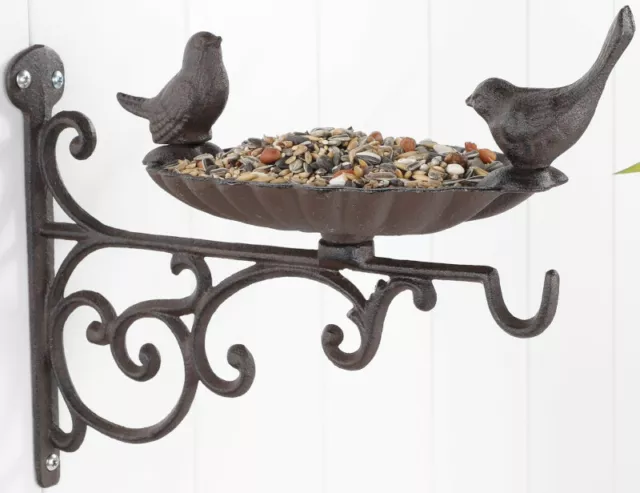 44119 Wand Vogeltränke Antik Optik aus Gusseisen Vogelbad Vogel Tränke 2 Vögel