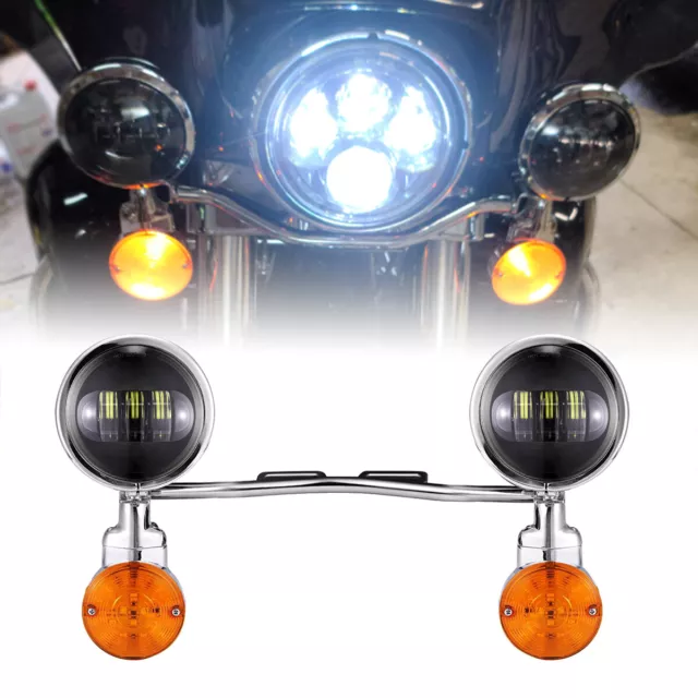 4.5" LED Passing Turn Signal Fog Lights Bar For Honda Shadow VT 600 750 1100 VTX