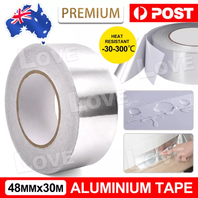 Aluminium Foil Adhesive Sealing Tape Heating Duct Silver Repairs 48mm New