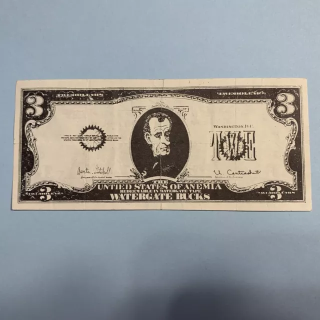 Richard M. Nixon Watergate TWE Dollar Bill (Novilty) Early 1970's