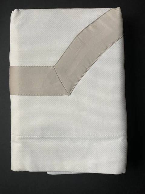 Rare *NEW RALPH Lauren 1 EURO PILLOW Sham SUITE Framed PIQUE White MINK Tan $175