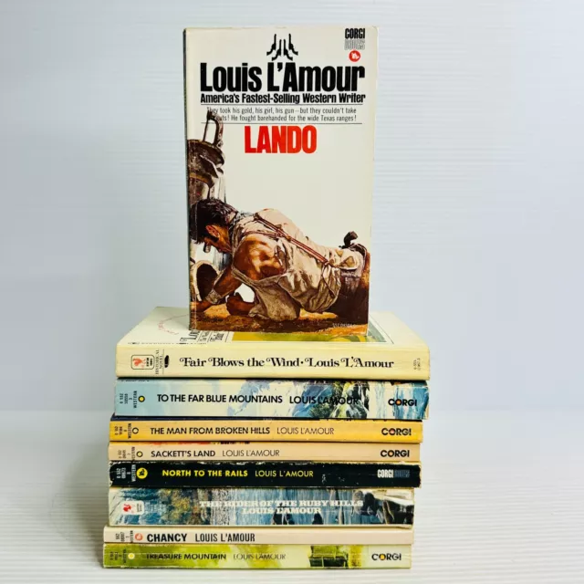 Louis L'Amour x 9 Lot Vintage Paperback Books Westerns Cowboys Cowboy Western