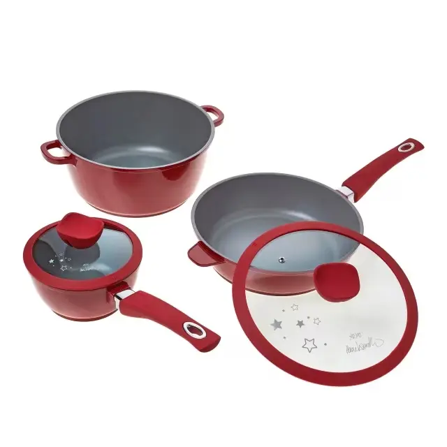 Anne Burrell 5 Pc Cookware-RED