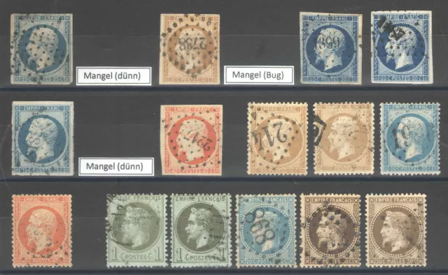 Frankreich France Lot Napoleon Präsident und Kaiser, mit Nr. 14, teils  Mängel