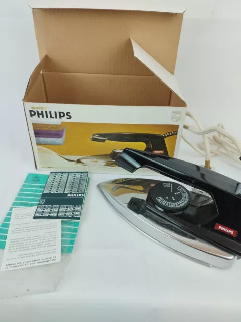 Ancien Fer A Repasser Philips HD1121 Vintage Fonctionnel Avec Boîte Et Notice