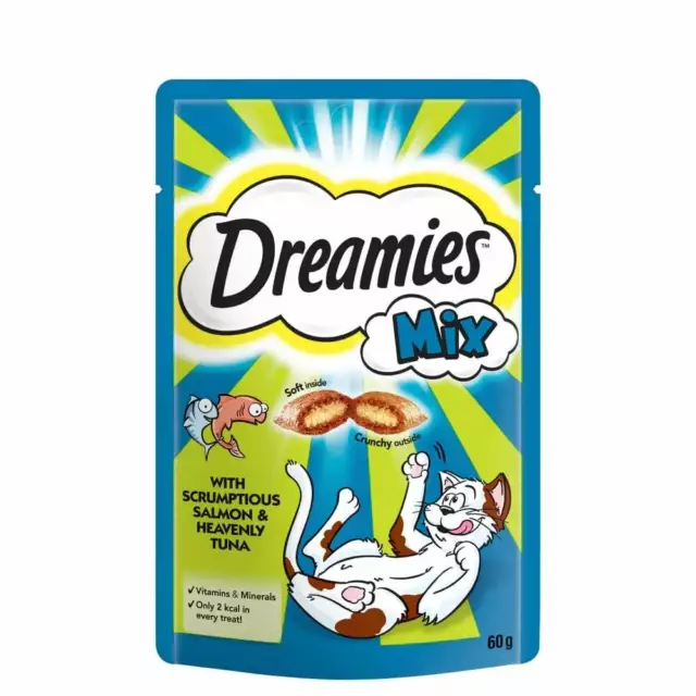 Delicias para gatos Dreamies 60 g sabores mixtos salmón y atún