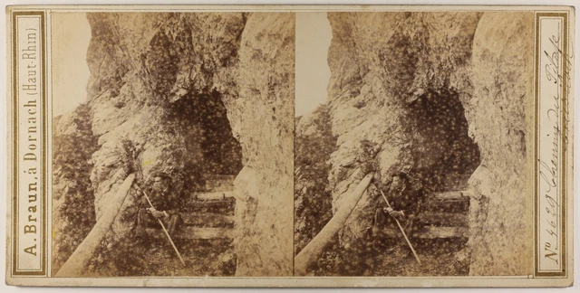Schweiz Chemin Des Pilatus Luzern c1865 Foto Braun Stereo Vintage Albumin P70L4n